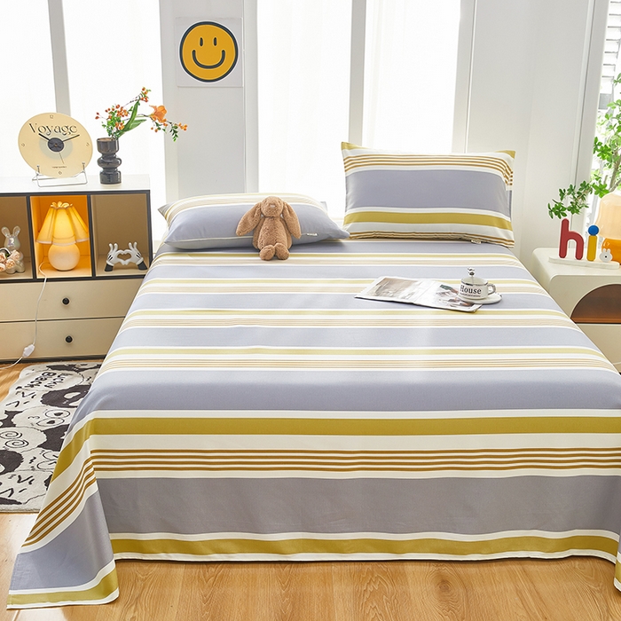 91家纺网 家纺一手货源 找家纺 希廷顿 2025新款床单款原棉老粗布凉席席子 芋禾