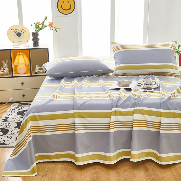 91家纺网 家纺一手货源 找家纺 希廷顿 2025新款床单款原棉老粗布凉席席子 芋禾