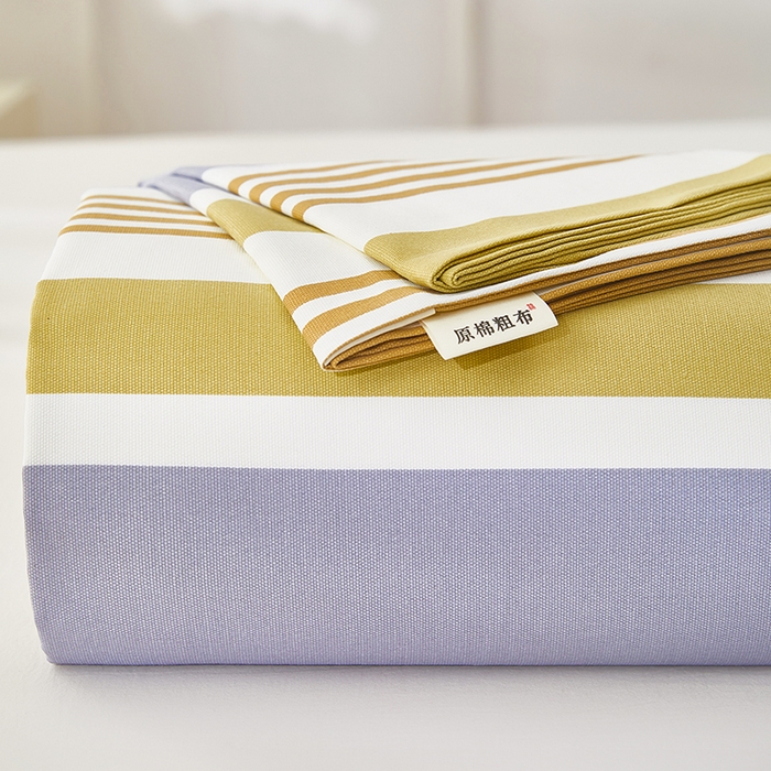 91家纺网 家纺一手货源 找家纺 希廷顿 2025新款床单款原棉老粗布凉席席子 芋禾
