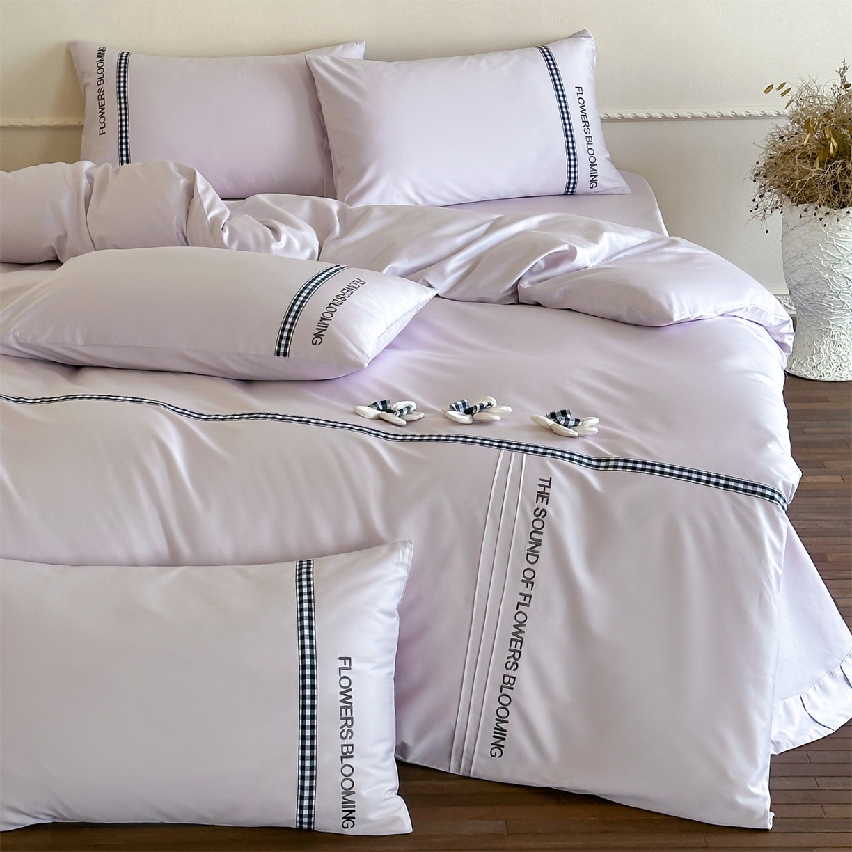 91家纺网 家纺一手货源 找家纺 （总）名品优仓 2026春夏新款新疆长绒棉纯棉刺绣四件套-魅朵