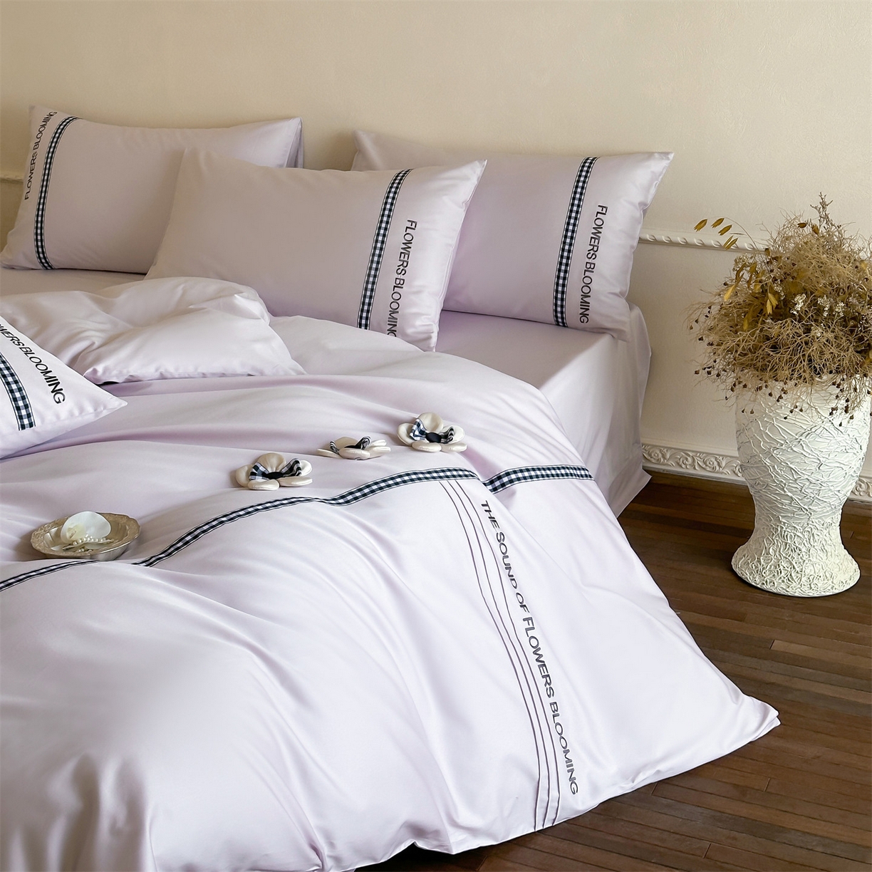 91家纺网 家纺一手货源 找家纺 （总）名品优仓 2026春夏新款新疆长绒棉纯棉刺绣四件套-魅朵