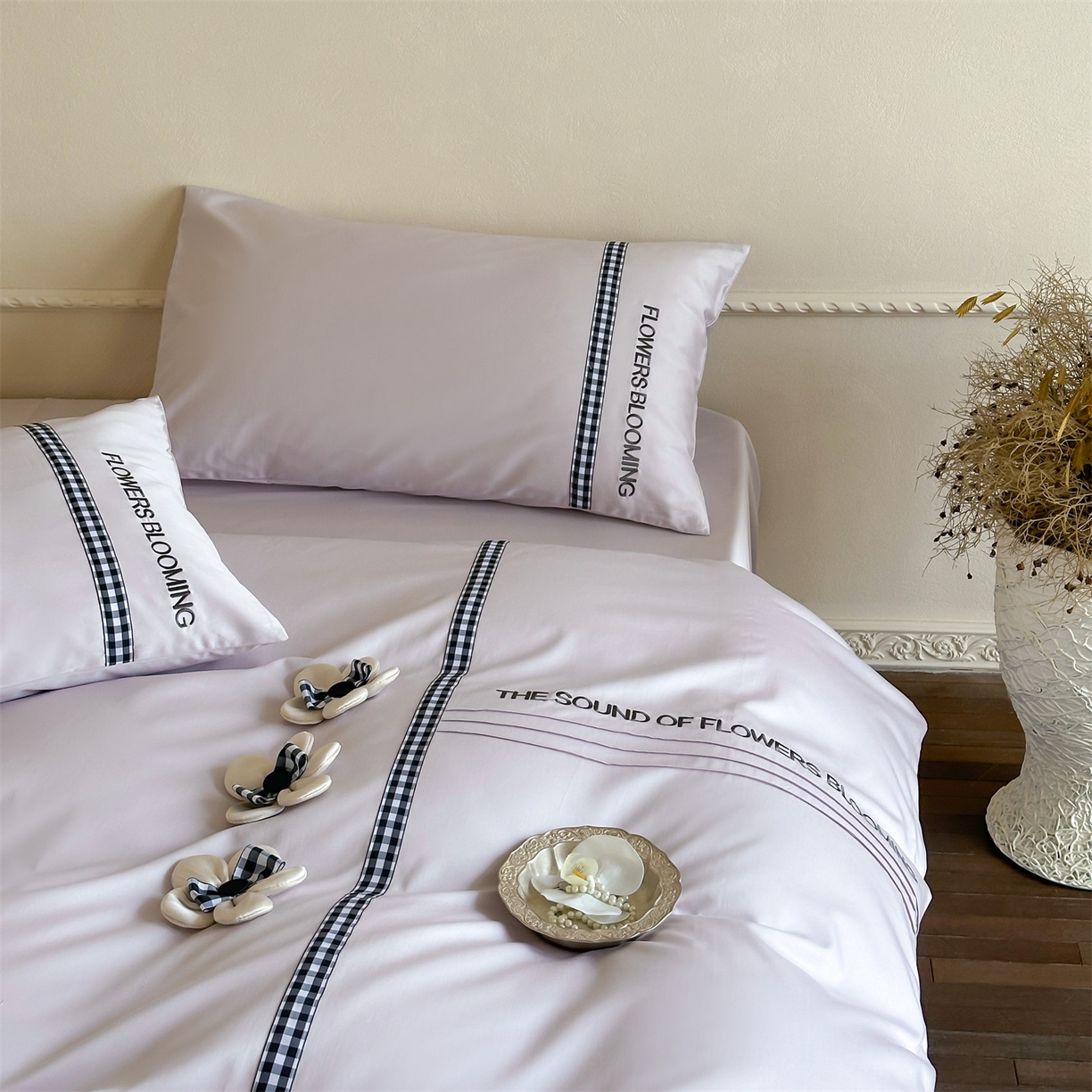 91家纺网 家纺一手货源 找家纺 （总）名品优仓 2026春夏新款新疆长绒棉纯棉刺绣四件套-魅朵