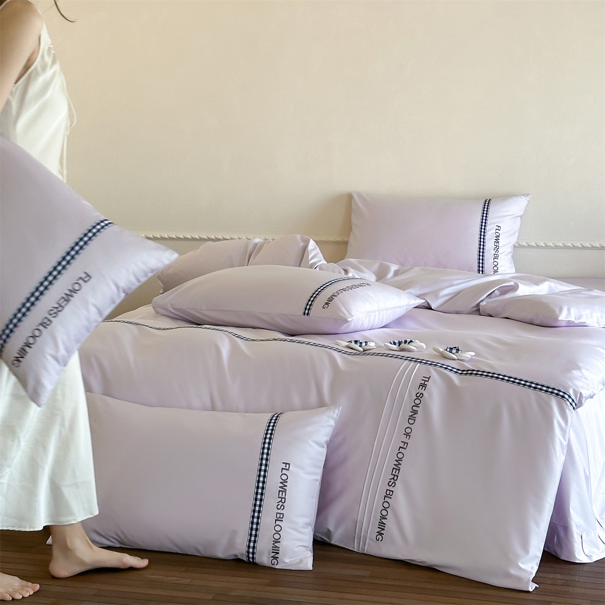 91家纺网 家纺一手货源 找家纺 （总）名品优仓 2026春夏新款新疆长绒棉纯棉刺绣四件套-魅朵