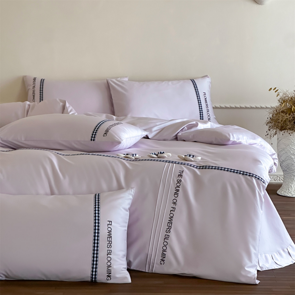 91家纺网 家纺一手货源 找家纺 名品优仓 2026春夏新款新疆长绒棉纯棉刺绣四件套-魅朵 魅朵一梦幻紫