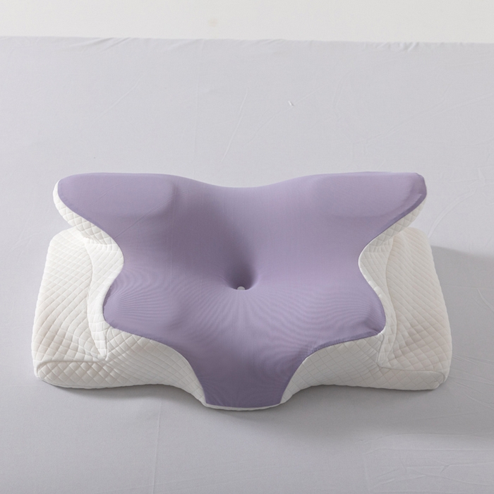 91家纺网 家纺一手货源 找家纺 初铭记忆枕 2026新款跨境支撑性牛角枕飞机枕碟形枕枕头慢回弹枕芯 紫色