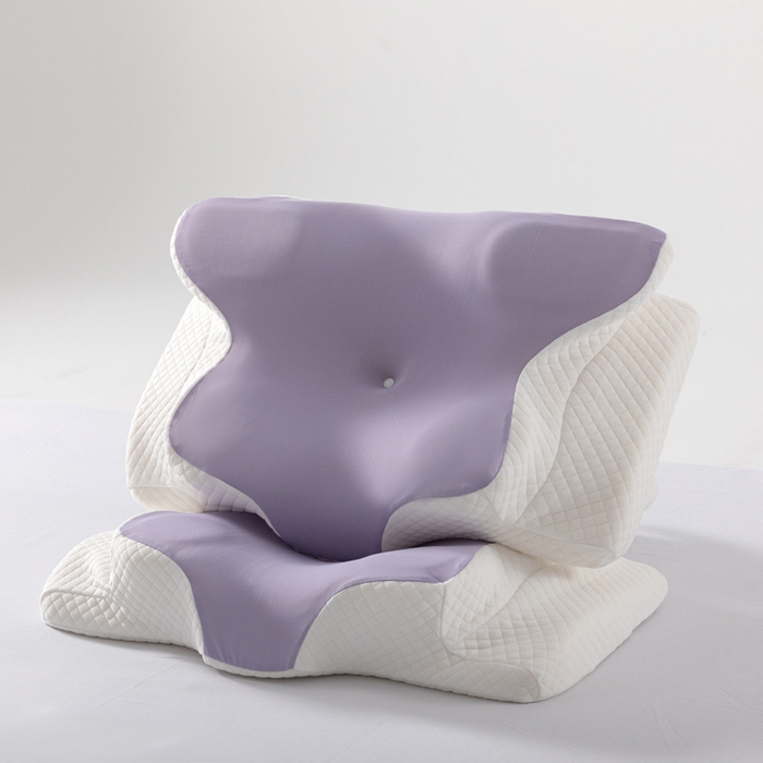 91家纺网 家纺一手货源 找家纺 初铭记忆枕 2026新款跨境支撑性牛角枕飞机枕碟形枕枕头慢回弹枕芯 紫色