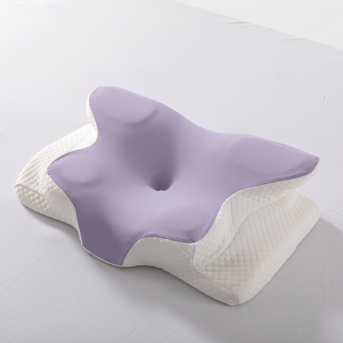 91家纺网 家纺一手货源 找家纺 初铭记忆枕 2026新款跨境支撑性牛角枕飞机枕碟形枕枕头慢回弹枕芯 紫色