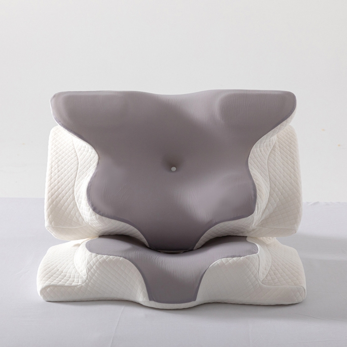 91家纺网 家纺一手货源 找家纺 初铭记忆枕 2026新款跨境支撑性牛角枕飞机枕碟形枕枕头慢回弹枕芯 灰色