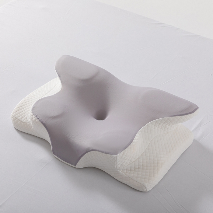 91家纺网 家纺一手货源 找家纺 初铭记忆枕 2026新款跨境支撑性牛角枕飞机枕碟形枕枕头慢回弹枕芯 灰色