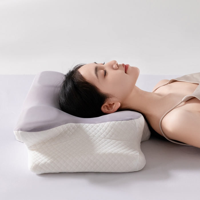 91家纺网 家纺一手货源 找家纺 初铭记忆枕 2026新款跨境支撑性牛角枕飞机枕碟形枕枕头慢回弹枕芯 灰色