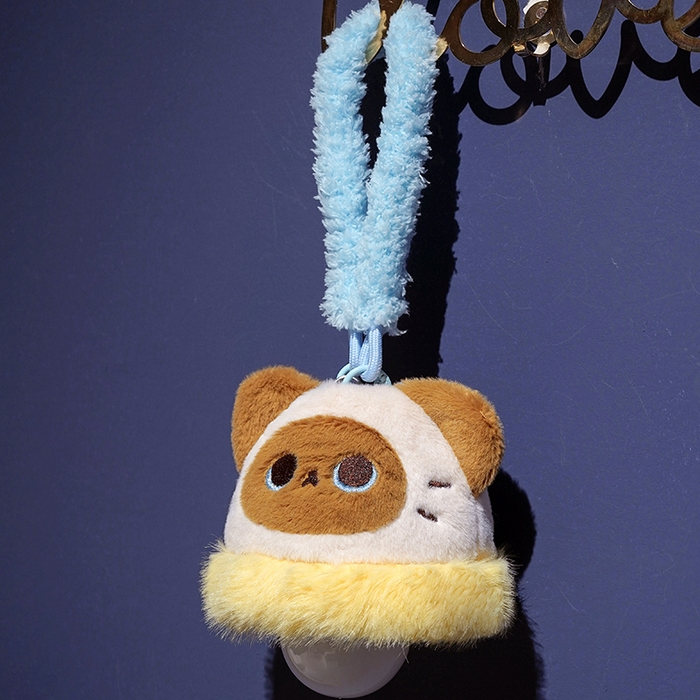 91家纺网 家纺一手货源 找家纺 仟亿莱 2026新款歪耳暹罗猫挂扣小夜灯 蓝扣圆眼暹罗猫 14X17cm