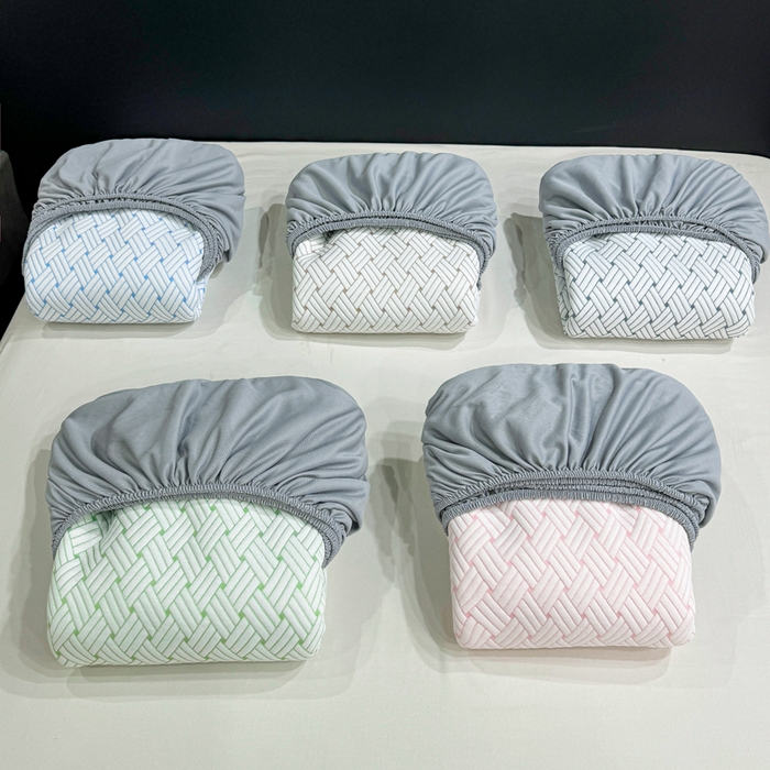 91家纺网 家纺一手货源 找家纺 （总）源舍家纺 2026新款爆款饼干花韩国豆豆A类凉席可机洗床笠款