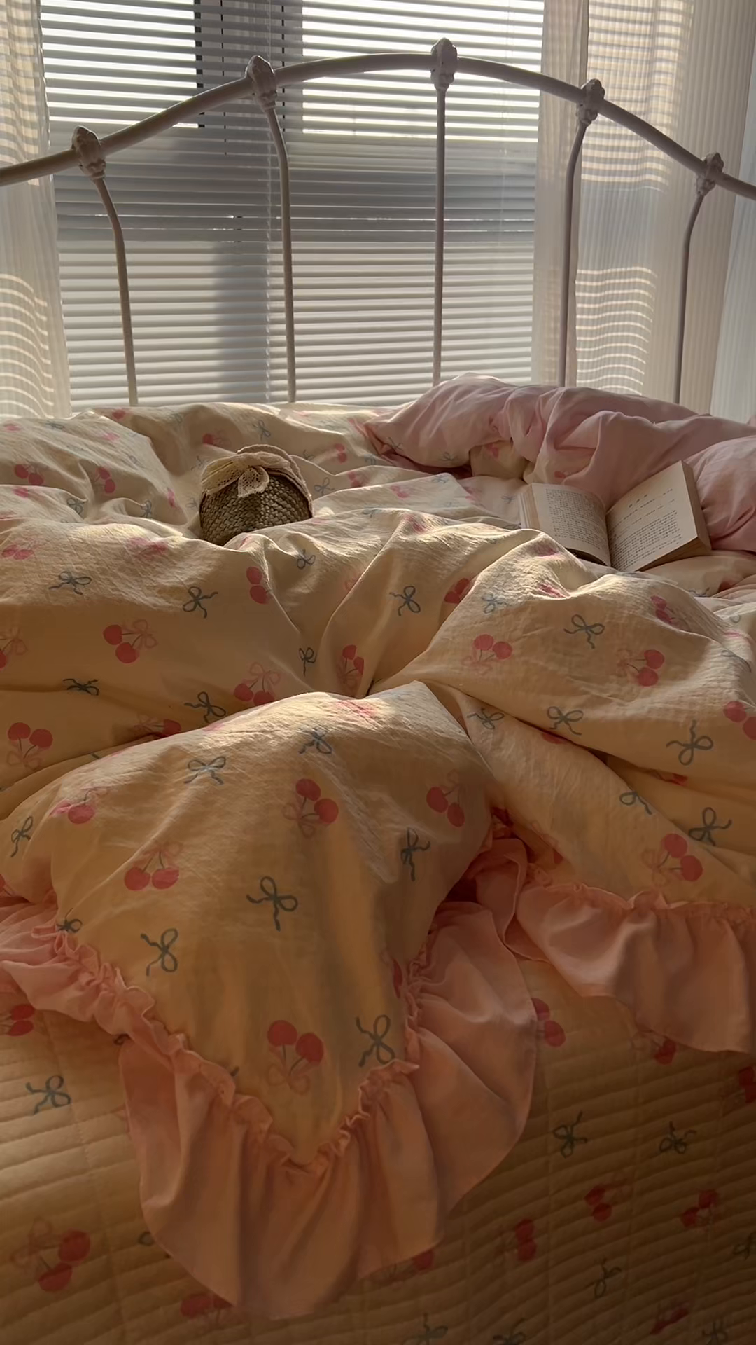 91家纺网 家纺一手货源 找家纺 （总）繁花家居 2026新款木棉泡芙感超糯叽叽花边床盖夏被四件套