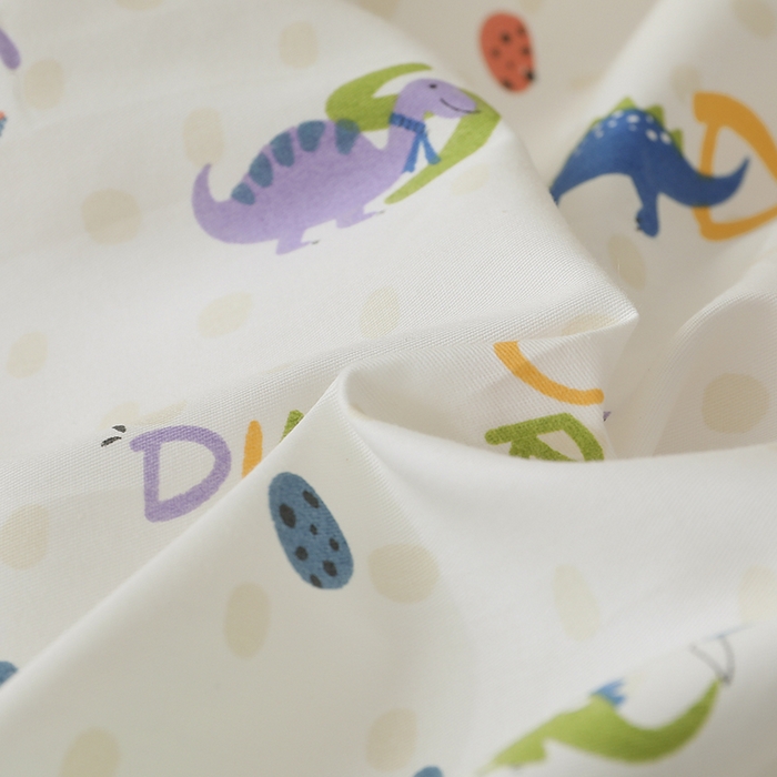 91家纺网 家纺一手货源 找家纺 宇彬家纺 2026直播新款13372A类全棉纯棉印花床单床笠款四件套和单被套喷气清新简约 彩色恐龙