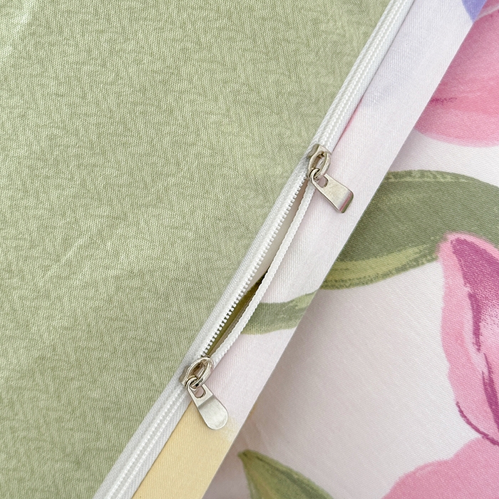 91家纺网 家纺一手货源 找家纺 宇彬家纺 2026直播新款13372A类全棉纯棉印花床单床笠款四件套和单被套喷气清新简约 朵彩-米