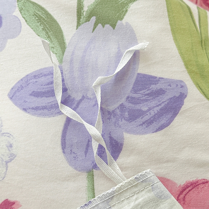 91家纺网 家纺一手货源 找家纺 宇彬家纺 2026直播新款13372A类全棉纯棉印花床单床笠款四件套和单被套喷气清新简约 朵彩-米