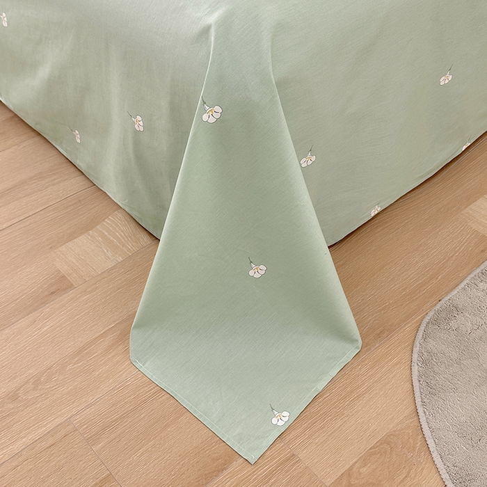 91家纺网 家纺一手货源 找家纺 宇彬家纺 2026直播新款13372A类全棉纯棉印花床单床笠款四件套和单被套喷气清新简约 古涧茉莉