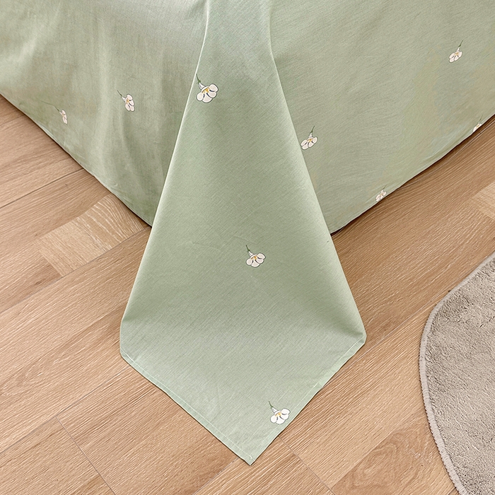 91家纺网 家纺一手货源 找家纺 宇彬家纺 2026直播新款13372A类全棉纯棉印花床单床笠款四件套和单被套喷气清新简约 花漫蹊粉