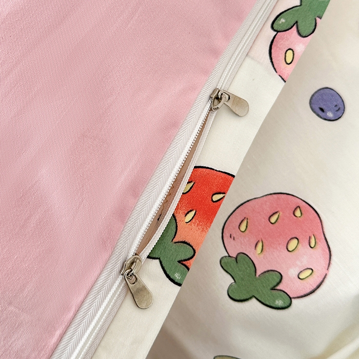 91家纺网 家纺一手货源 找家纺 宇彬家纺 2026直播新款13372A类全棉纯棉印花床单床笠款四件套和单被套喷气清新简约 莓果缤纷