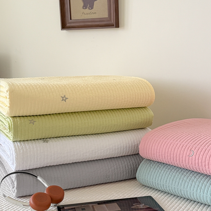 91家纺网 家纺一手货源 找家纺 （总）沐纯家居 2026春夏新款全棉星月刺绣床盖三件套