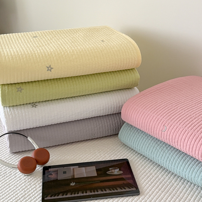 91家纺网 家纺一手货源 找家纺 沐纯家居 2026春夏新款全棉星月刺绣床盖三件套 组合图仅供展示不可下单