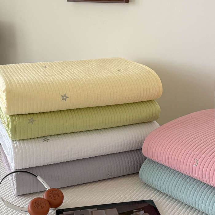 91家纺网 家纺一手货源 找家纺 沐纯家居 2026春夏新款全棉星月刺绣床盖三件套 组合图仅供展示不可下单