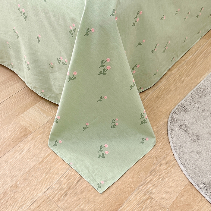 91家纺网 家纺一手货源 找家纺 宇彬家纺 2026直播新款13372A类全棉纯棉印花床单床笠款四件套和单被套喷气清新简约 坠入爱河