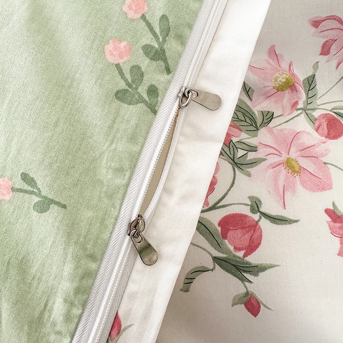 91家纺网 家纺一手货源 找家纺 宇彬家纺 2026直播新款13372A类全棉纯棉印花床单床笠款四件套和单被套喷气清新简约 坠入爱河