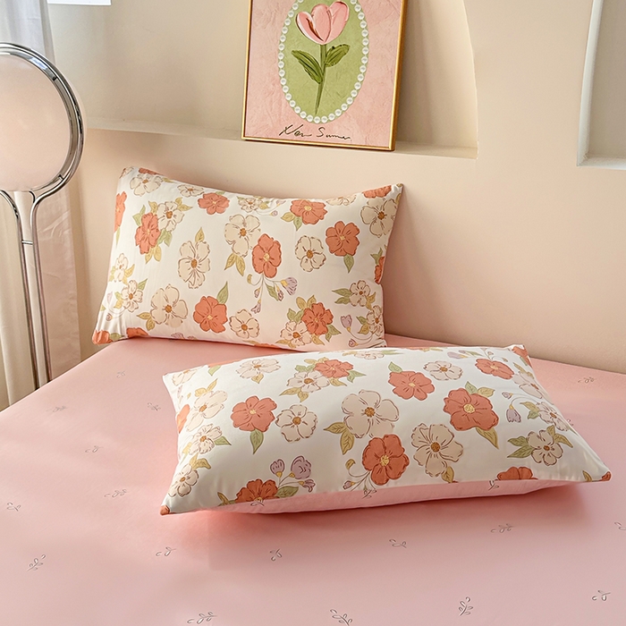 91家纺网 家纺一手货源 找家纺 宇彬家纺 2026直播新款13372A类全棉纯棉印花床单床笠款四件套和单被套喷气清新简约 颂和