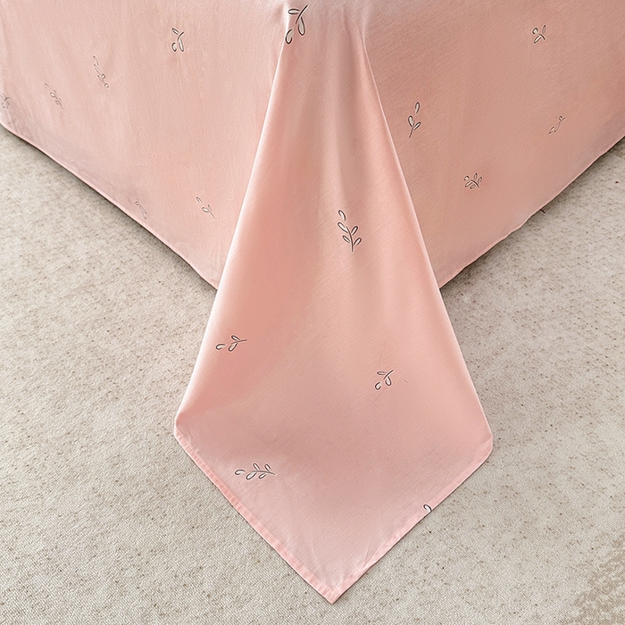 91家纺网 家纺一手货源 找家纺 宇彬家纺 2026直播新款13372A类全棉纯棉印花床单床笠款四件套和单被套喷气清新简约 忆伴时光