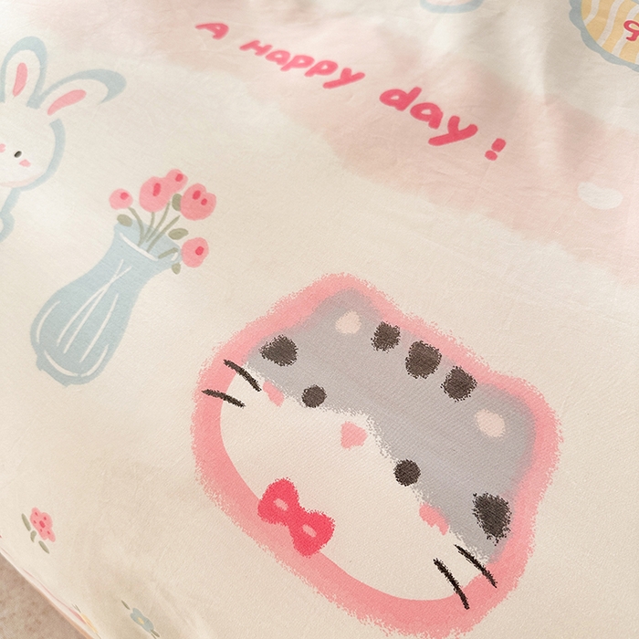 91家纺网 家纺一手货源 找家纺 宇彬家纺 2026直播新款13372A类全棉纯棉印花床单床笠款四件套和单被套喷气清新简约 忆伴时光