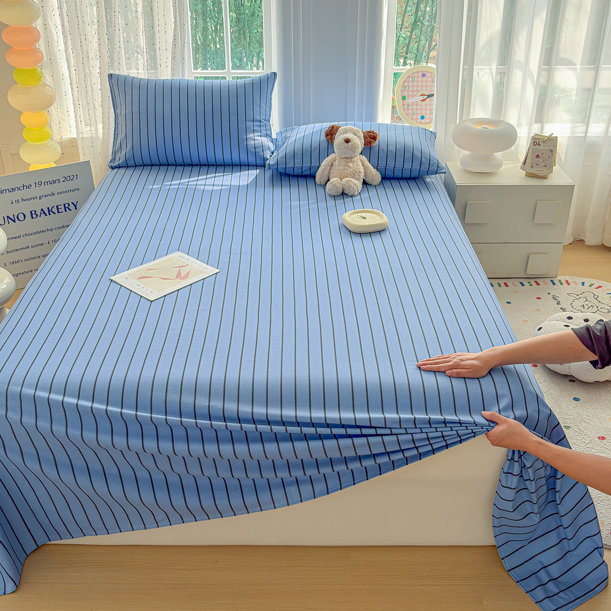 91家纺网 家纺一手货源 找家纺 （总）慕梵家居 2026春夏新款全棉纯棉老粗布单床单 床单单件