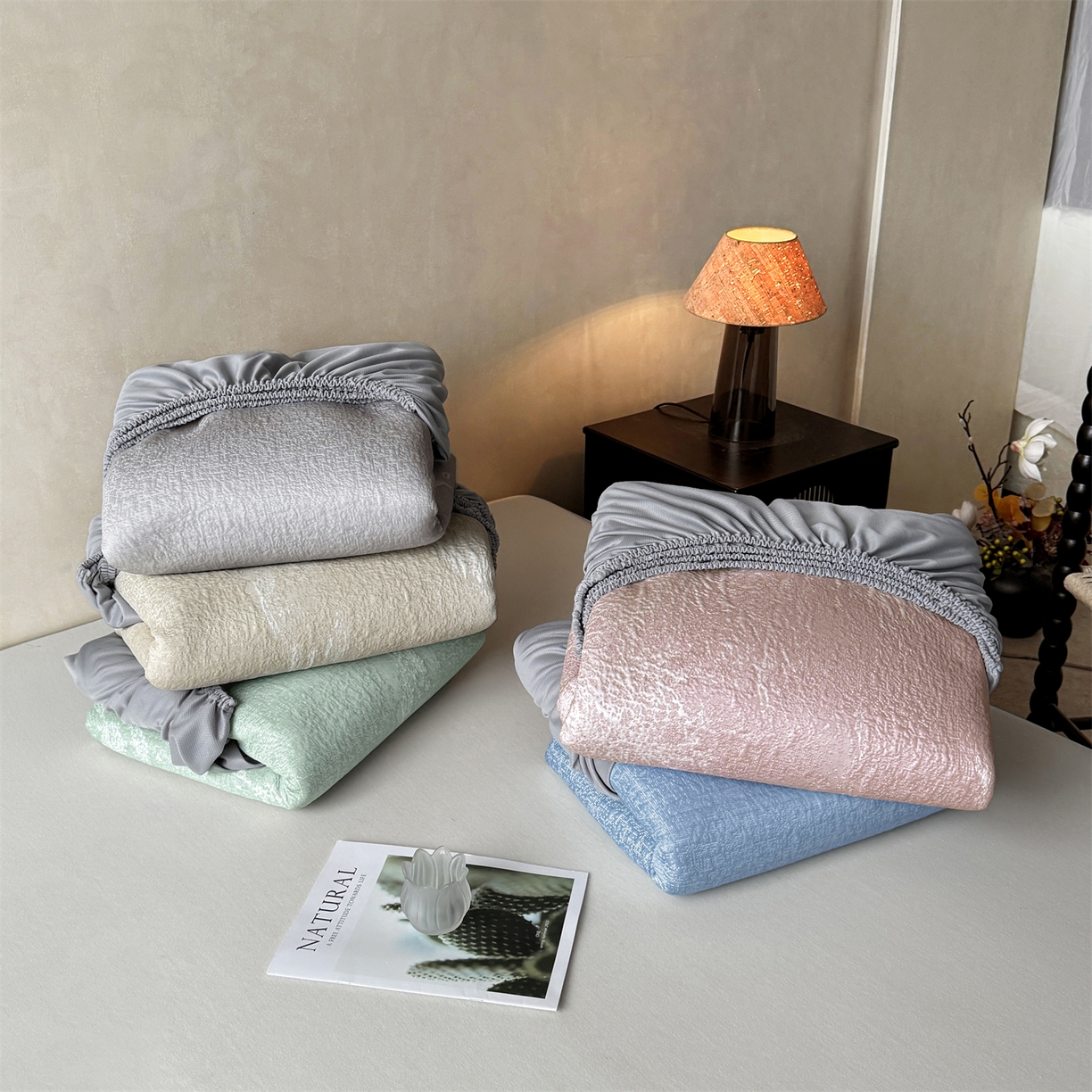 91家纺网 家纺一手货源 找家纺 （总）慕木家纺 2026新品高端复合三明治PE乙纶双面提花610克冰豆豆凉席水墨丹青系列（提供买家秀）