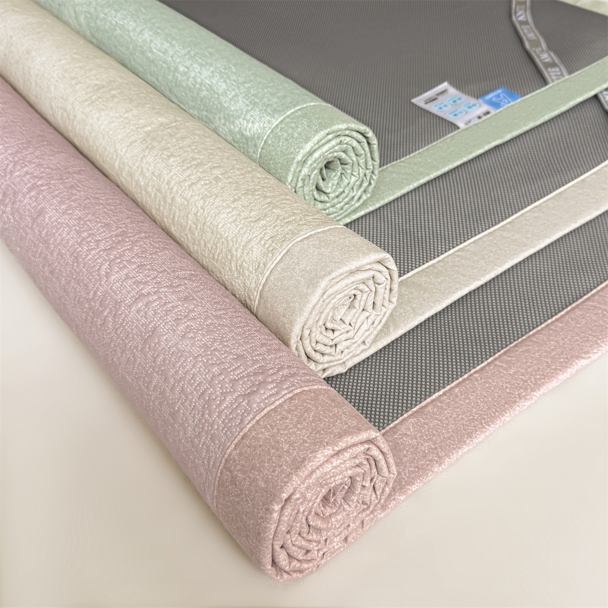 91家纺网 家纺一手货源 找家纺 （总）慕木家纺 2026新品高端复合三明治PE乙纶双面提花610克冰豆豆凉席水墨丹青系列（提供买家秀）