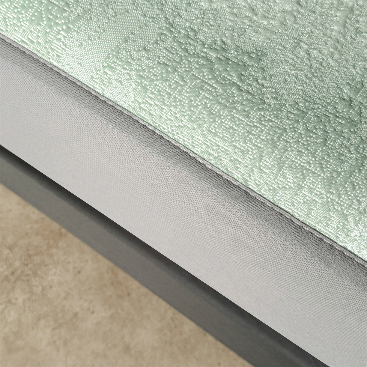 91家纺网 家纺一手货源 找家纺 慕木家纺 2026新品高端复合三明治PE乙纶双面提花610克冰豆豆凉席水墨丹青系列（提供买家秀） 床笠款水墨丹青-绿