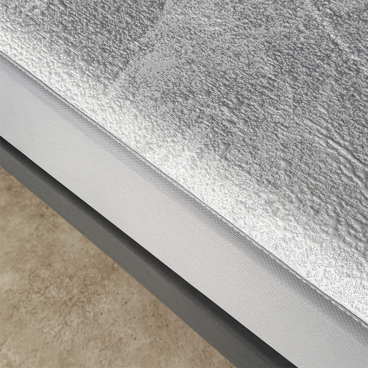 91家纺网 家纺一手货源 找家纺 慕木家纺 2026新品高端复合三明治PE乙纶双面提花610克冰豆豆凉席水墨丹青系列（提供买家秀） 床笠款水墨丹青-灰