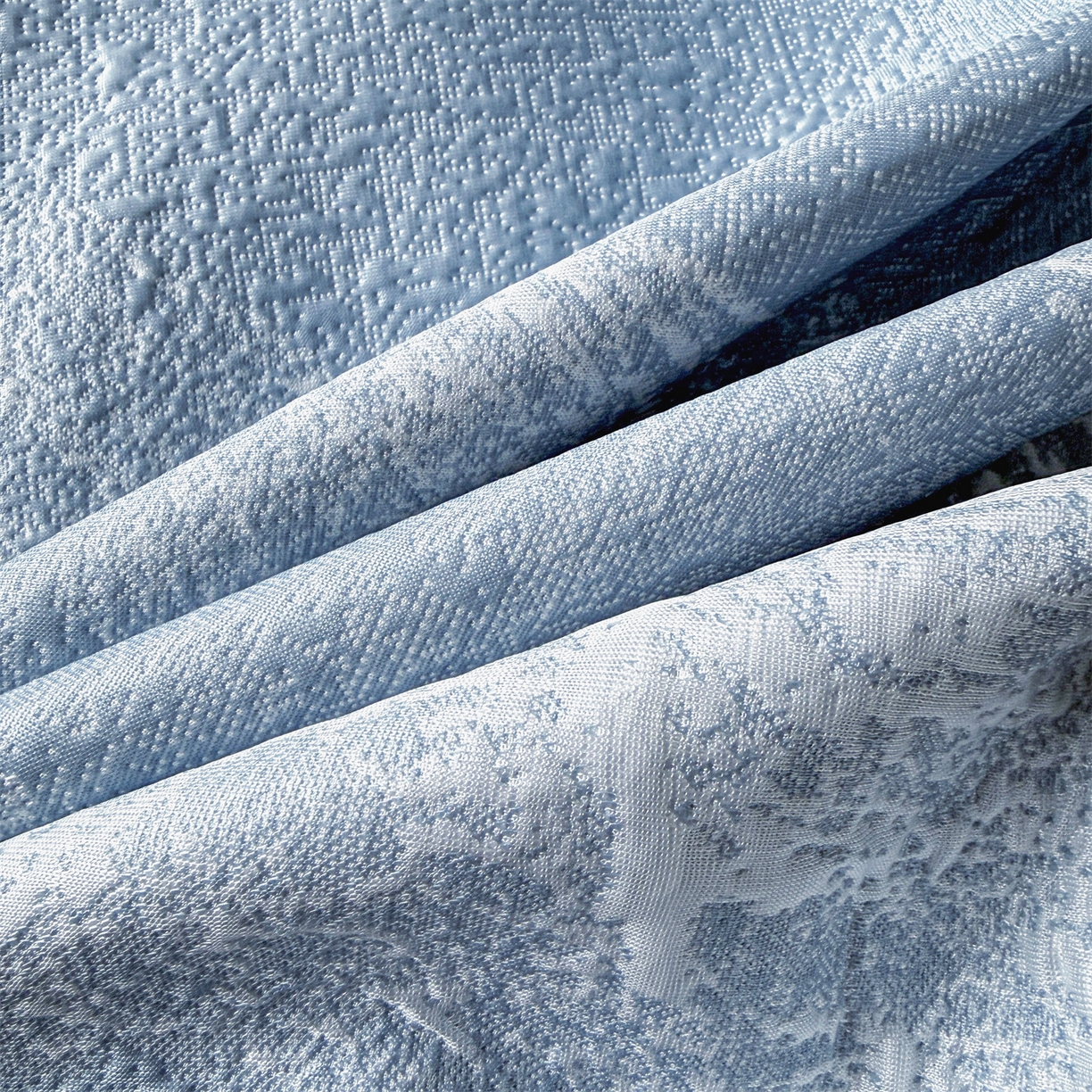 91家纺网 家纺一手货源 找家纺 慕木家纺 2026新品高端复合三明治PE乙纶双面提花610克冰豆豆凉席水墨丹青系列（提供买家秀） 床笠款水墨丹青-蓝