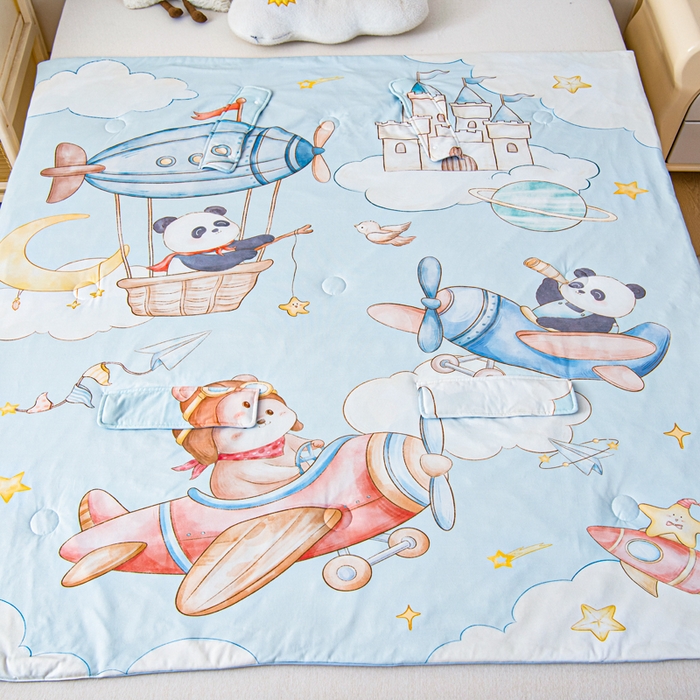 91家纺网 家纺一手货源 找家纺 （总）吉咪兔家纺 2026新款桑蚕丝护肚防踢睡袋多功能盖毯宝宝夏被拥抱被儿童夏被儿童防踢被