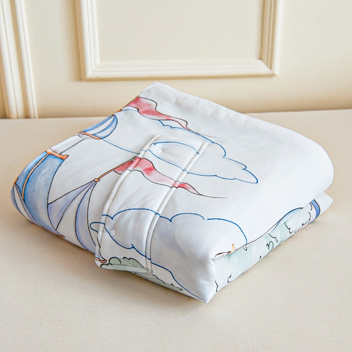 91家纺网 家纺一手货源 找家纺 吉咪兔家纺 2026新款桑蚕丝护肚防踢睡袋多功能盖毯宝宝夏被拥抱被儿童夏被儿童防踢被 小王子