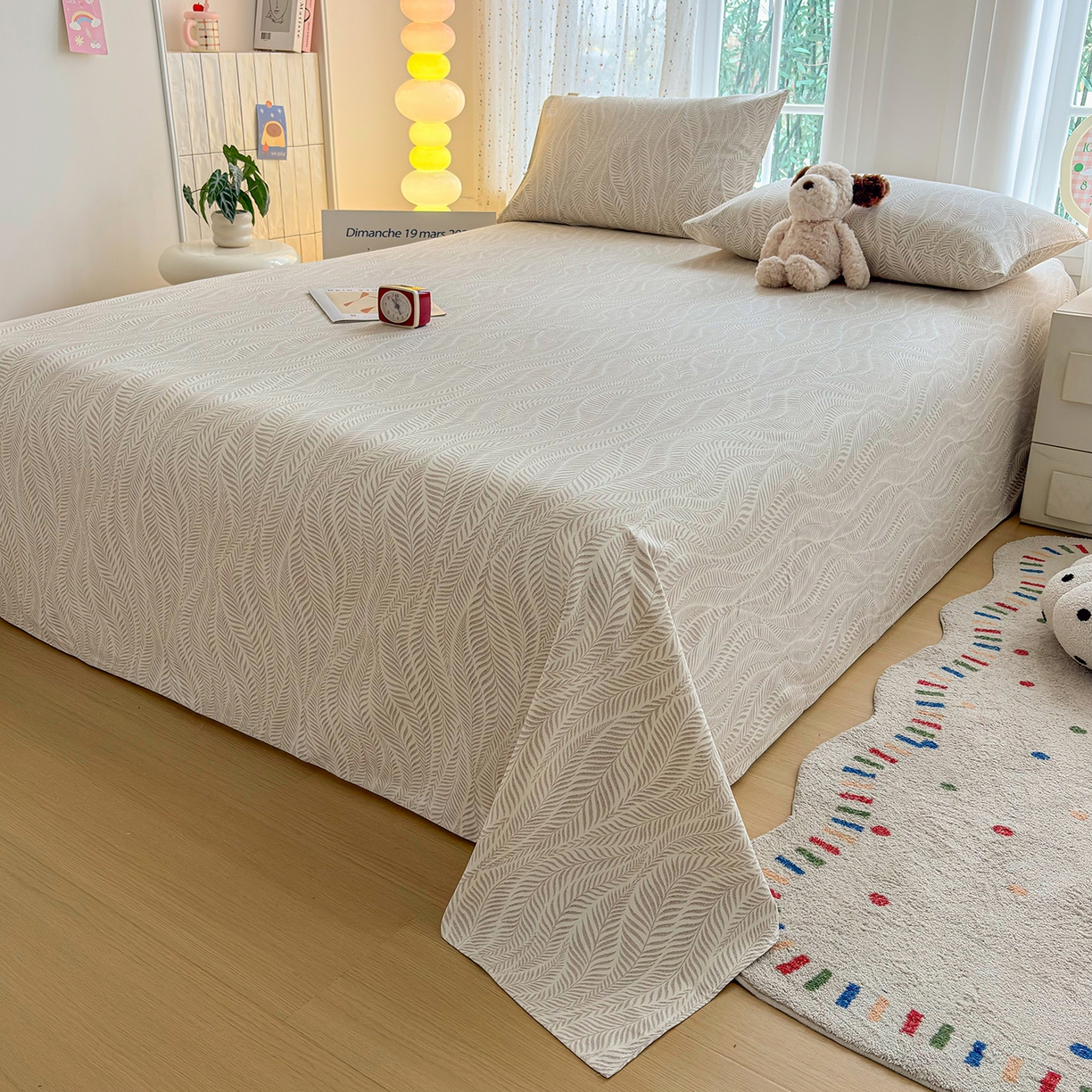 91家纺网 家纺一手货源 找家纺 慕梵家居 2026春夏新款全棉纯棉老粗布单床单 床单单件 格调