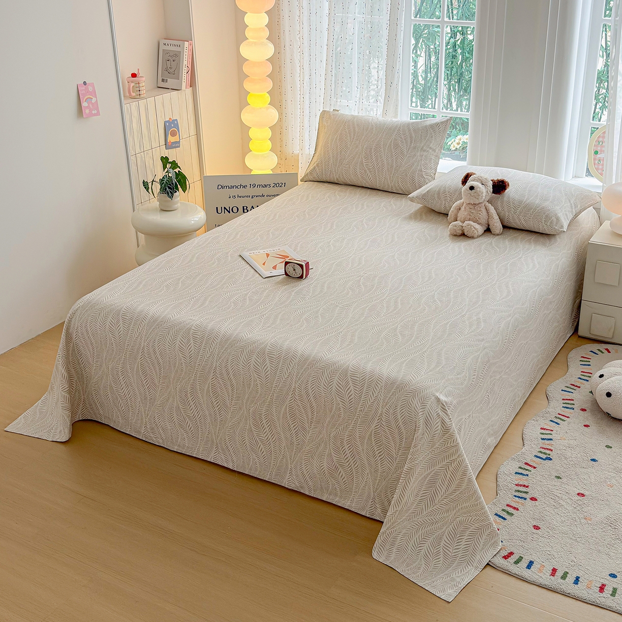 91家纺网 家纺一手货源 找家纺 慕梵家居 2026春夏新款全棉纯棉老粗布单床单 床单单件 格调