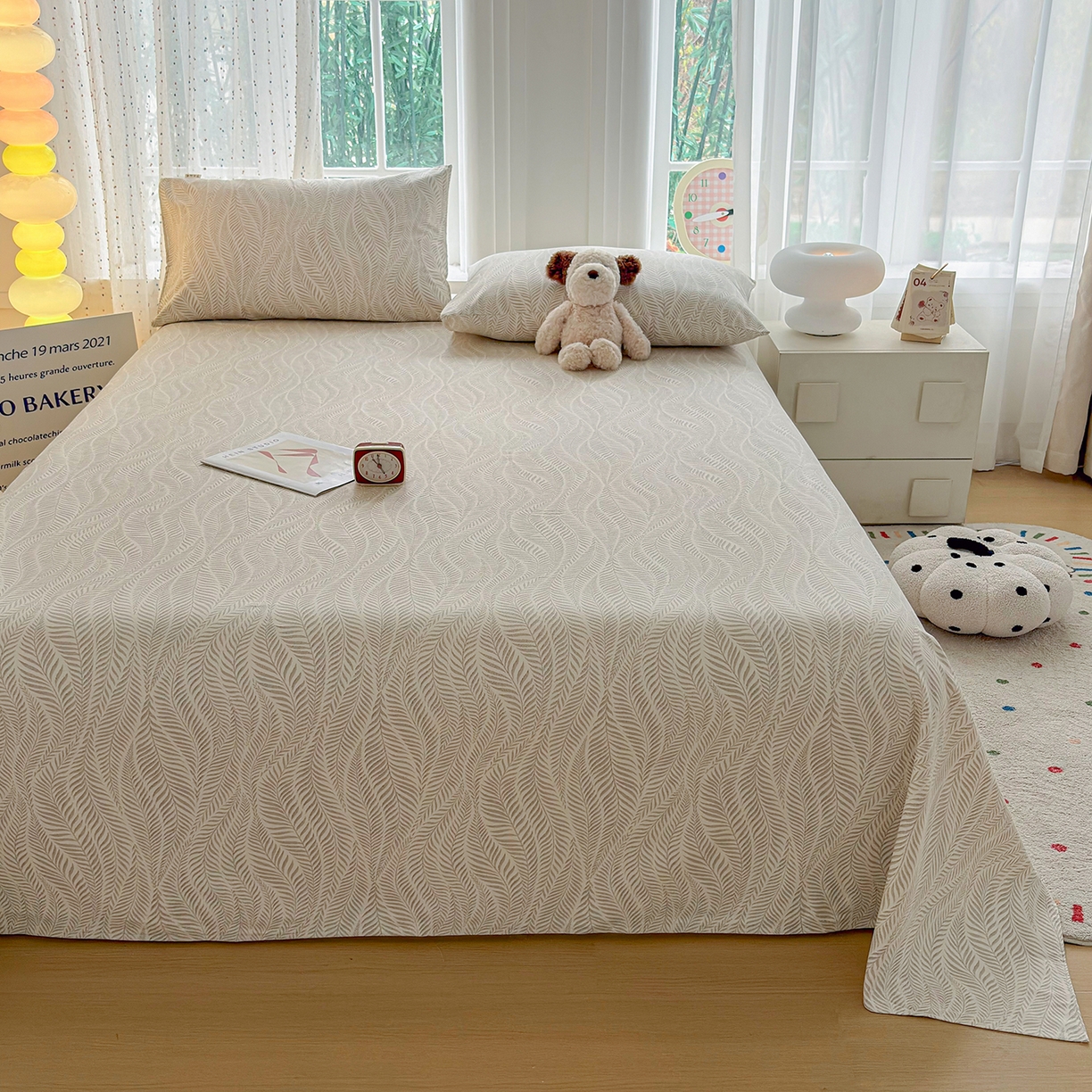 91家纺网 家纺一手货源 找家纺 慕梵家居 2026春夏新款全棉纯棉老粗布单床单 床单单件 格调