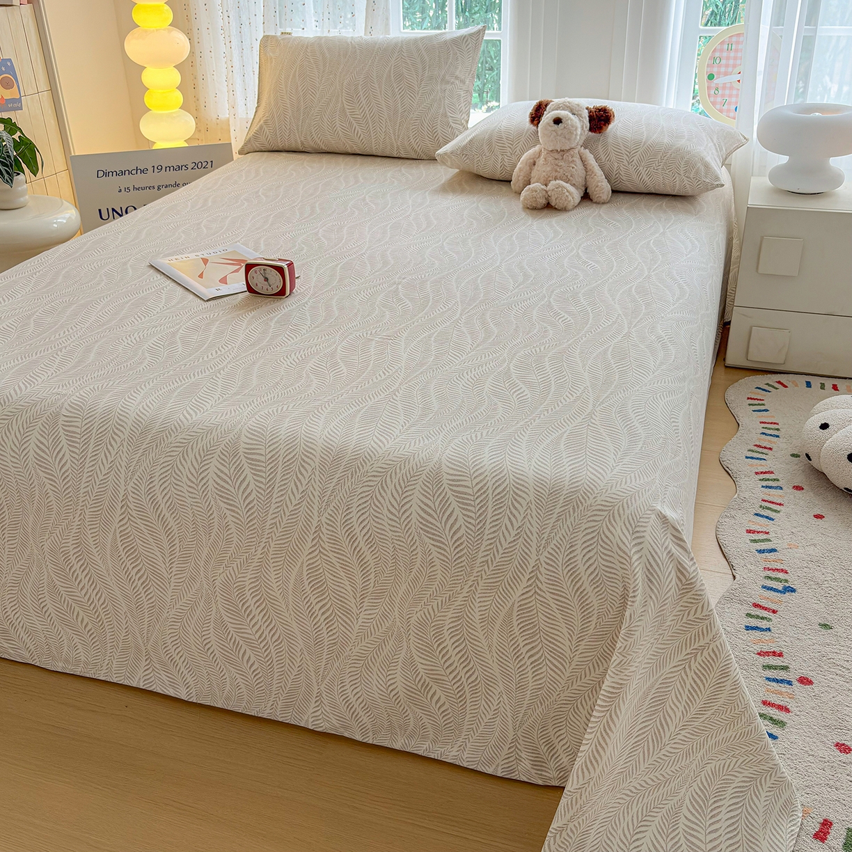 91家纺网 家纺一手货源 找家纺 慕梵家居 2026春夏新款全棉纯棉老粗布单床单 床单单件 格调