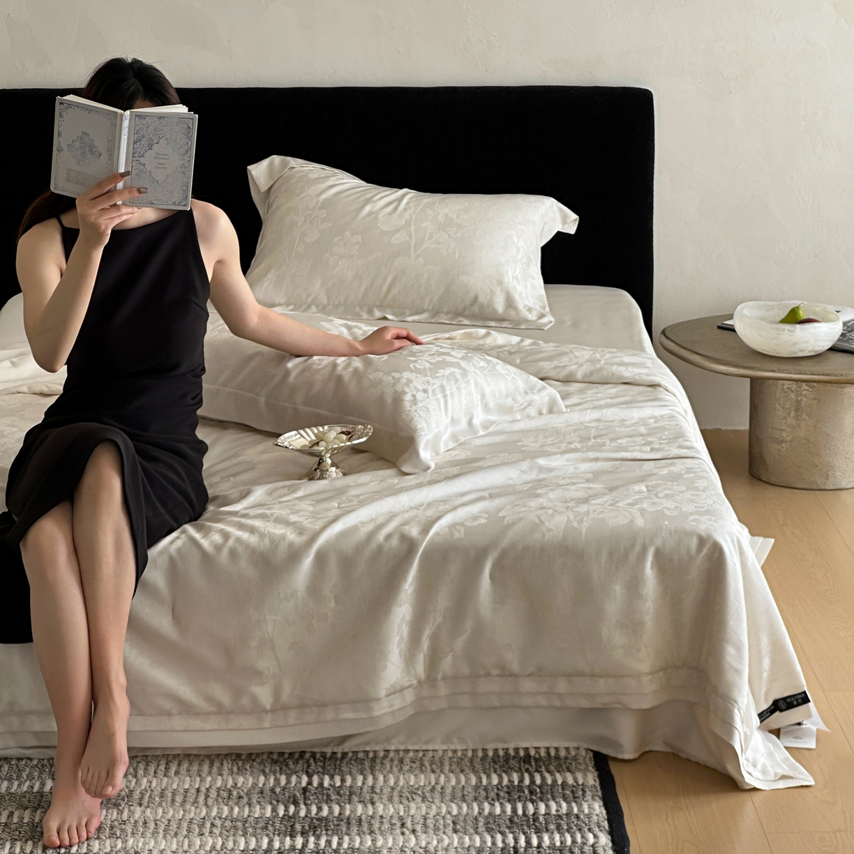 91家纺网 家纺一手货源 找家纺 （总）佳汐蓝家纺 2026新款天丝棉麻提花可水洗有机蚕丝夏被