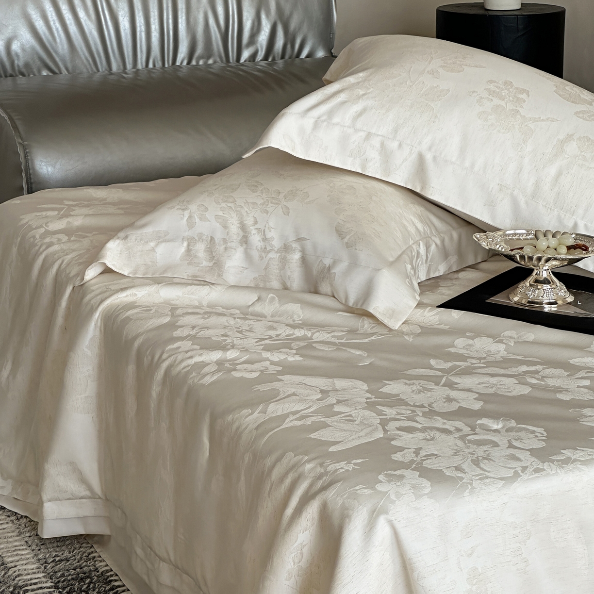 91家纺网 家纺一手货源 找家纺 （总）佳汐蓝家纺 2026新款天丝棉麻提花可水洗有机蚕丝夏被