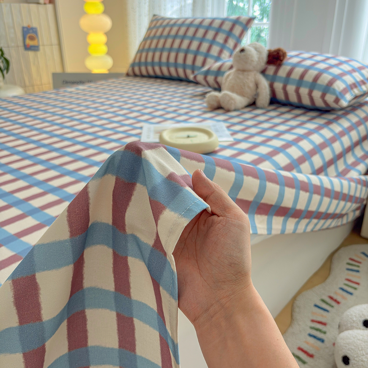 91家纺网 家纺一手货源 找家纺 慕梵家居 2026春夏新款全棉纯棉老粗布单床单 床单单件 格言-咖