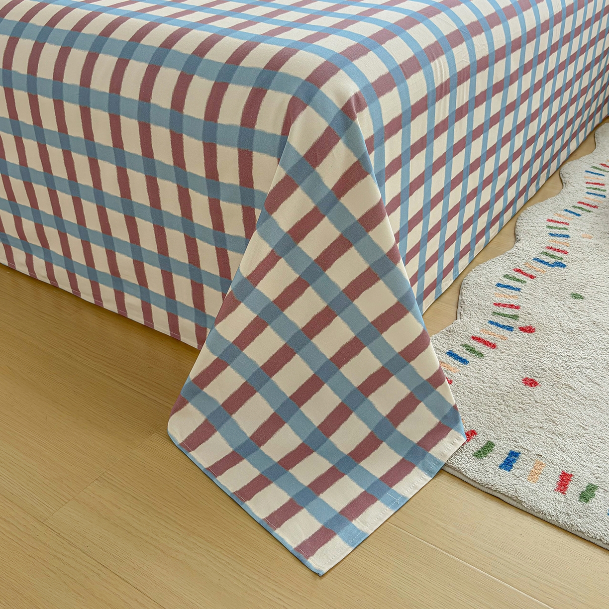 91家纺网 家纺一手货源 找家纺 慕梵家居 2026春夏新款全棉纯棉老粗布单床单 床单单件 格言-咖