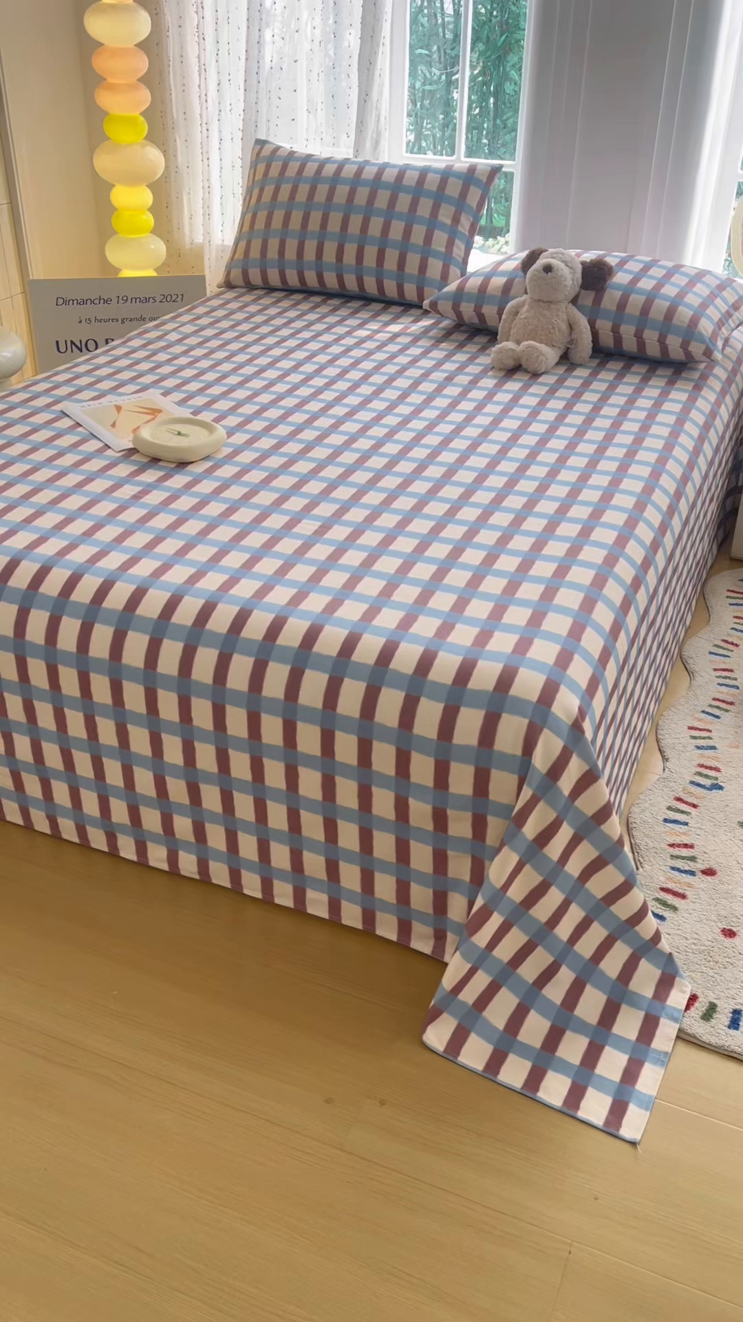 91家纺网 家纺一手货源 找家纺 慕梵家居 2026春夏新款全棉纯棉老粗布单床单 床单单件 格言-咖