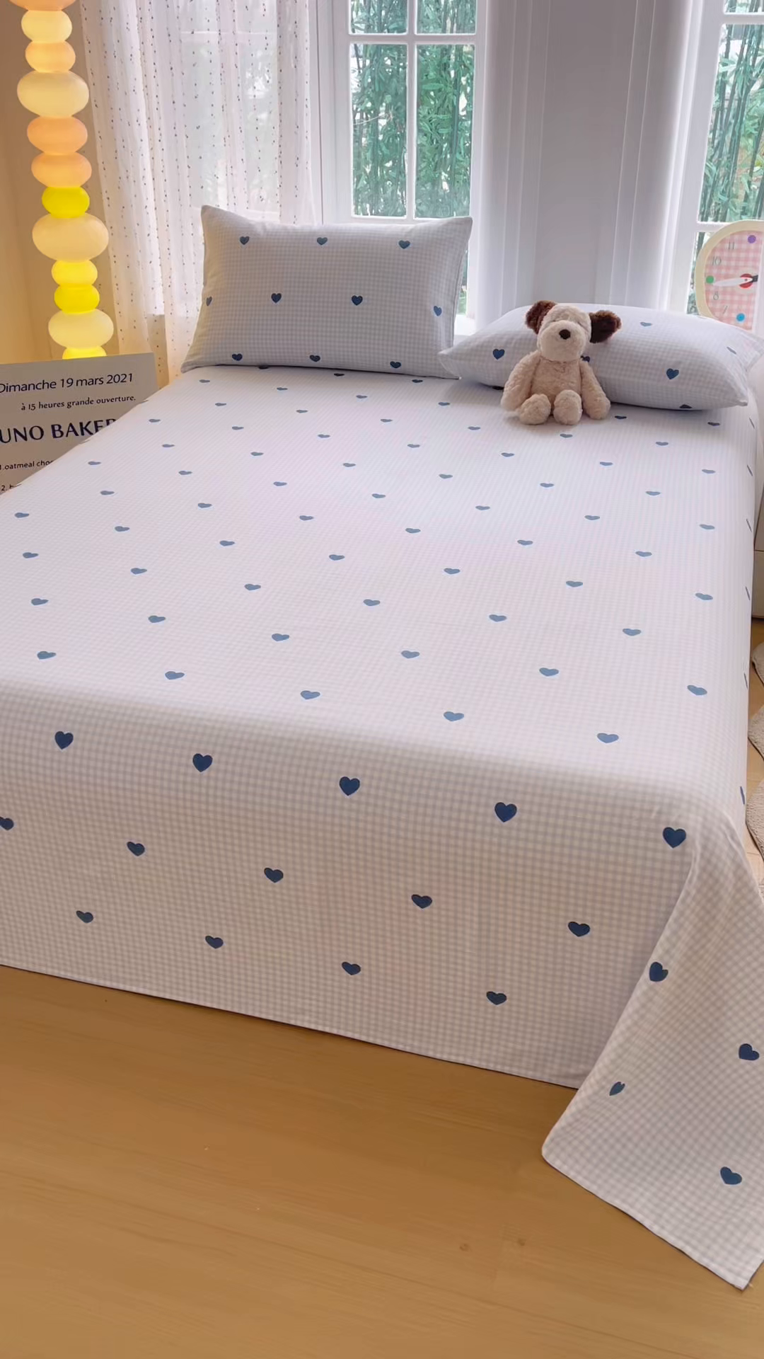 91家纺网 家纺一手货源 找家纺 慕梵家居 2026春夏新款全棉纯棉老粗布单床单 床单单件 兰爱心