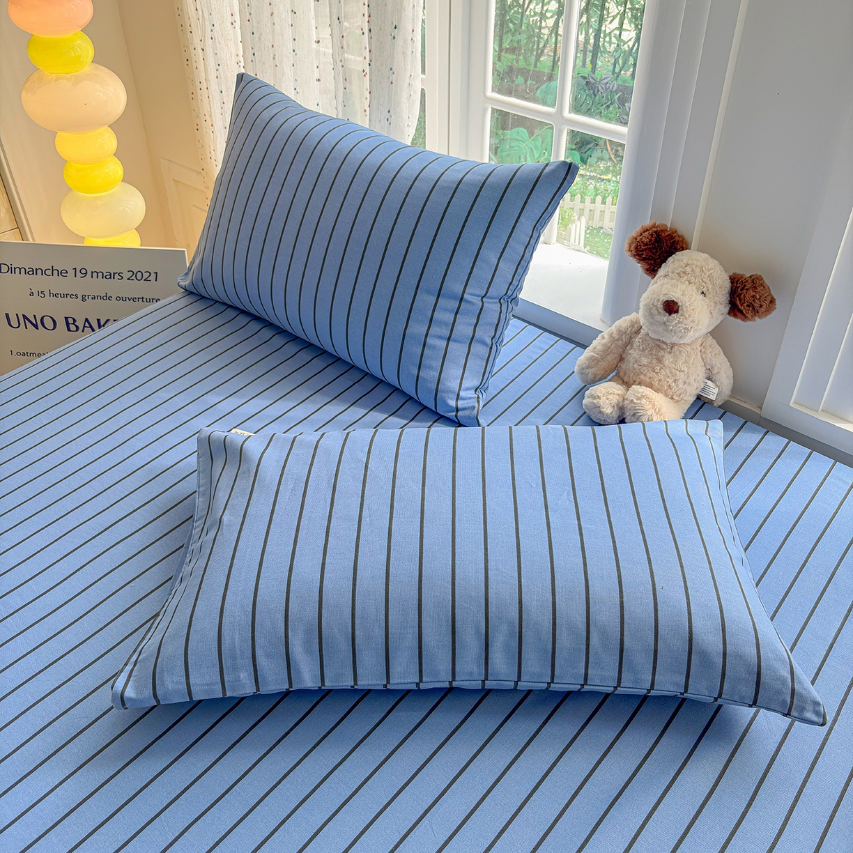 91家纺网 家纺一手货源 找家纺 慕梵家居 2026春夏新款全棉纯棉老粗布单床单 床单单件 兰线条